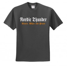Nordic Thunder "United, White & Proud " T-Shirt Charcoal